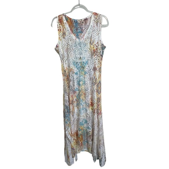 Reba‎ Cover Maxi Vacation Resort Dress See Through Size L - Picture 1 of 7